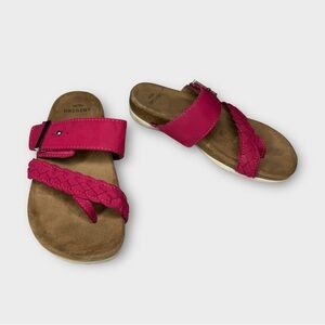 6.5 WIDE Earth‎ Origins Braided Leather Cork Sandals Onida Raspberry Pink Comfy